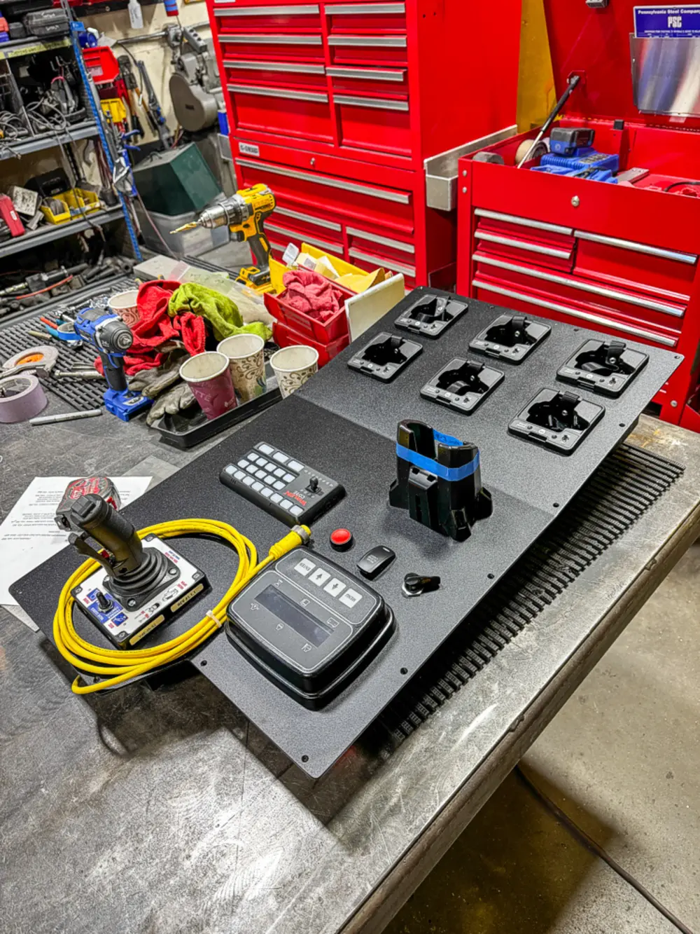 Open compartment interior during fabrication, photo 104 of 303.
